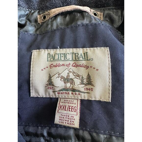 Vintage Pacific Trail Black Nylon Zip Front Utility Jacket Size XXL - Picture 3 of 7